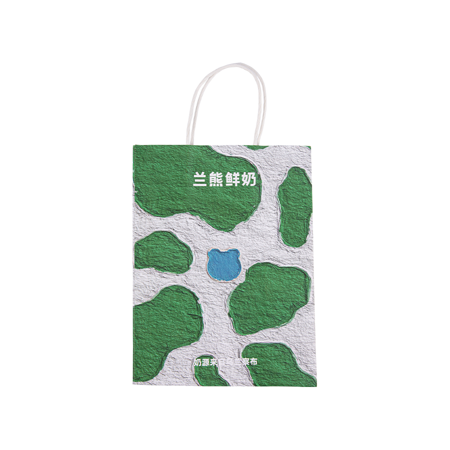 Large U-Shaped Opening Inner-Fold Bag With Round Rope Kraft Paper Bag