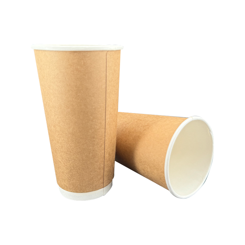 21oz Kraft Paper Hollow Cowhide Double-Walled Hot Drink Paper Cups